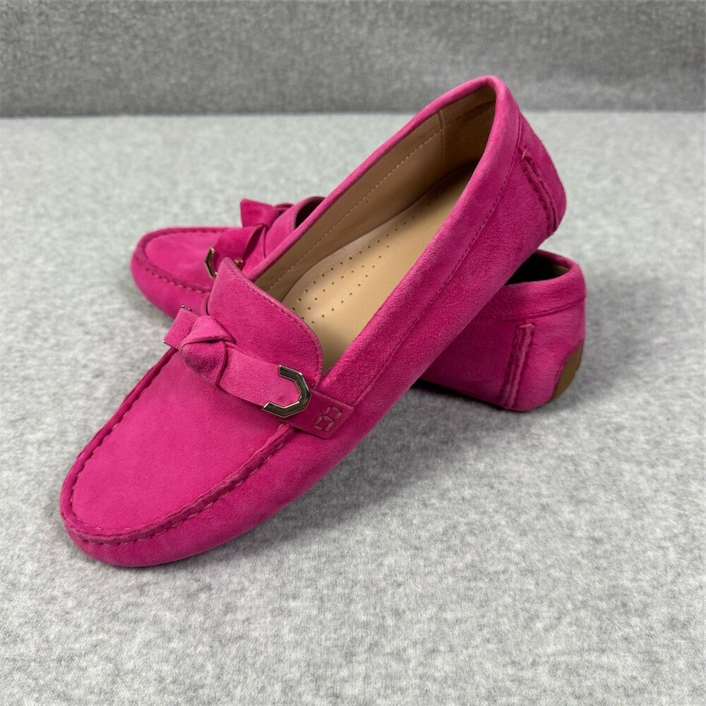 Cole Haan Evelyn Bow Driver Loafer Womens Pink Slip On Moccasin Flats